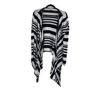 Barbour Nautial Merino Wool Blend Harewood Waterfall Cardigan Light Sweater 10